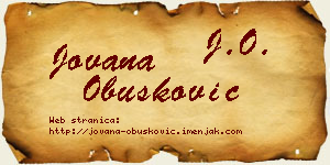 Jovana Obušković vizit kartica